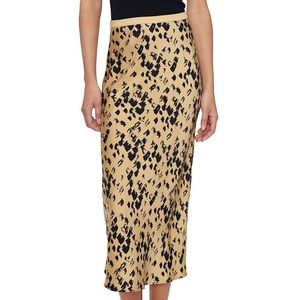Anine Bing Silk Leopard midi skirt